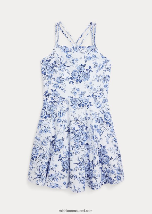 Ralph Lauren lapset kukkainen pellava-puuvillamekko 0Z24ZR6721 dauphine kukkainen