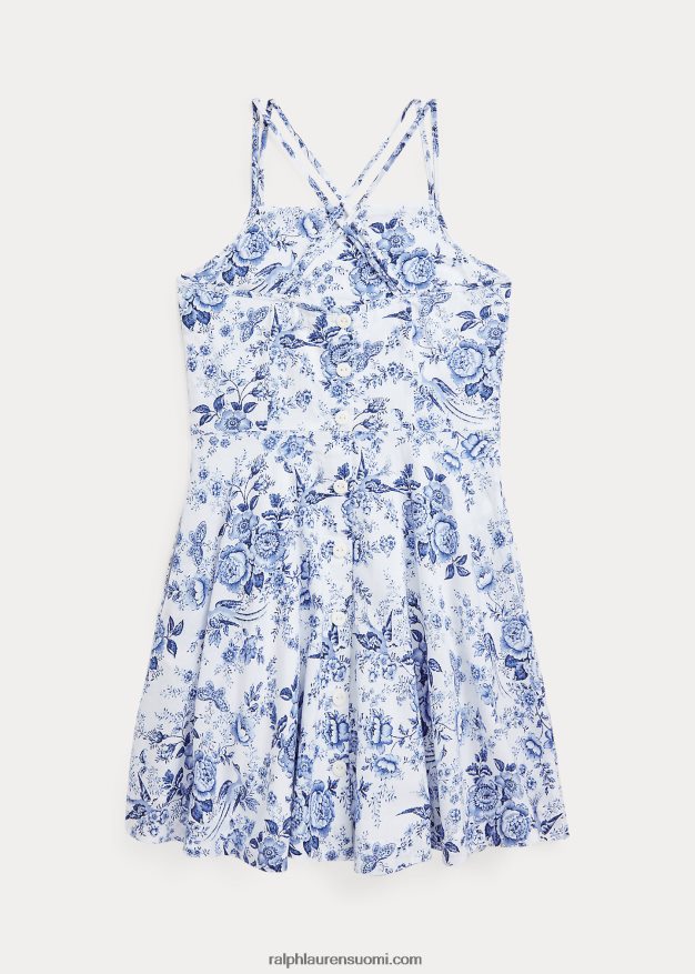 Ralph Lauren lapset kukkainen pellava-puuvillamekko 0Z24ZR6721 dauphine kukkainen