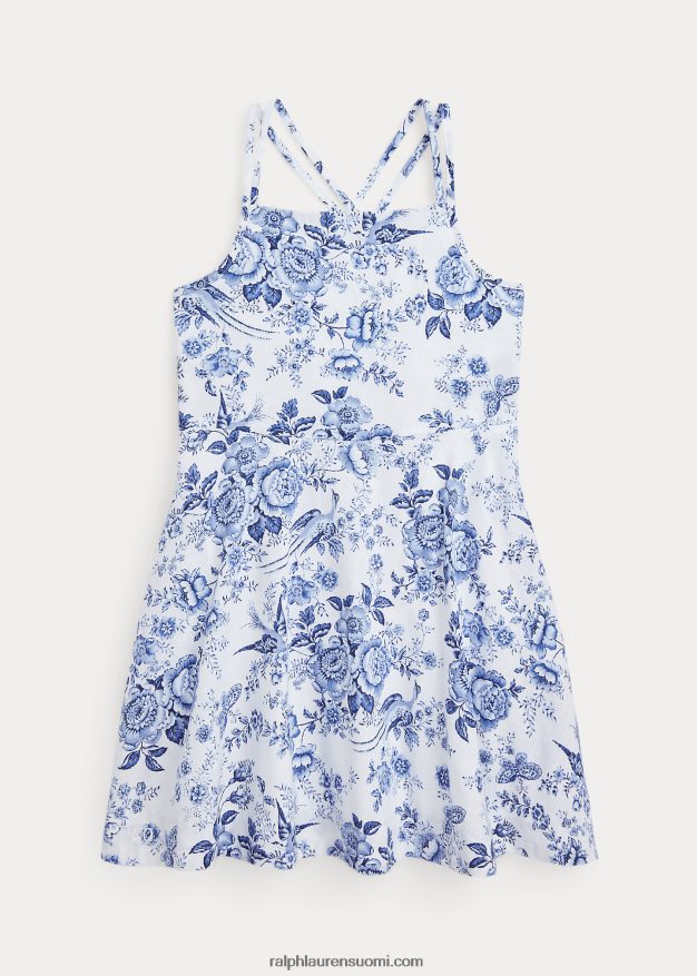 Ralph Lauren lapset kukkainen pellava-puuvillamekko 0Z24ZR6811 dauphine kukkainen