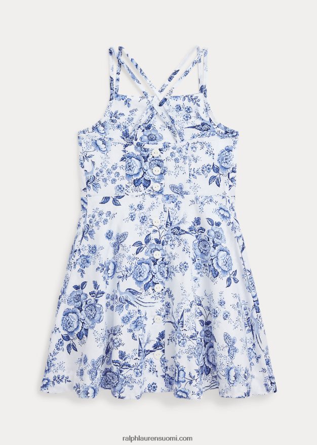 Ralph Lauren lapset kukkainen pellava-puuvillamekko 0Z24ZR6811 dauphine kukkainen