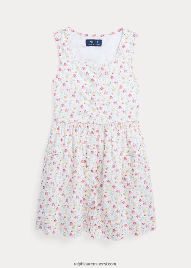 Ralph Lauren lapset kukkainen pellava-puuvillamekko 0Z24ZR6845 lucinda ditsy