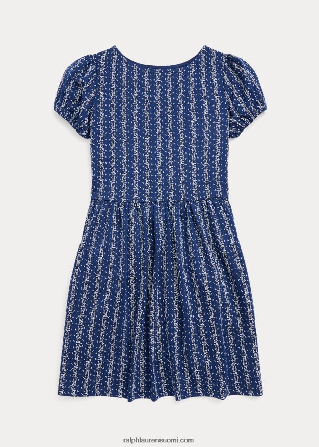 Ralph Lauren lapset kukkainen stretch ponte mekko 0Z24ZR7601 Juliet-kukkaraita