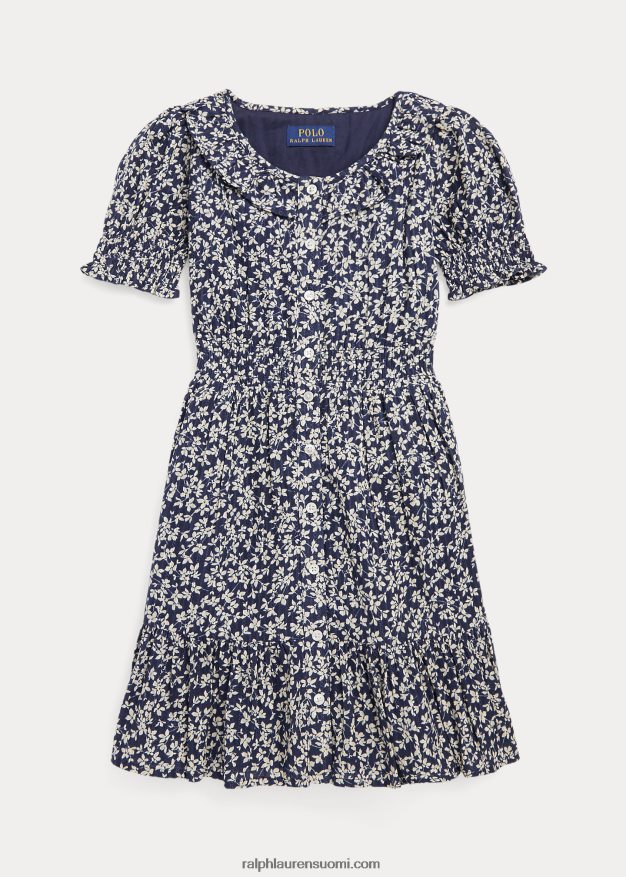 Ralph Lauren lapset kukkapuuvillainen dobby-mekko 0Z24ZR7439 kukkainen gabrielle