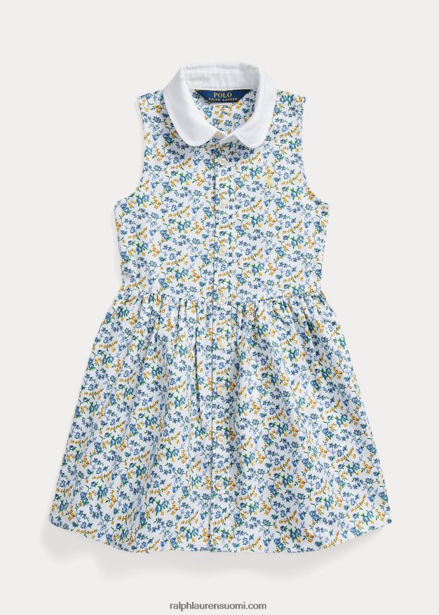 Ralph Lauren lapset kukkapuuvillainen oxford-paitamekko 0Z24ZR7345 harper ditsy