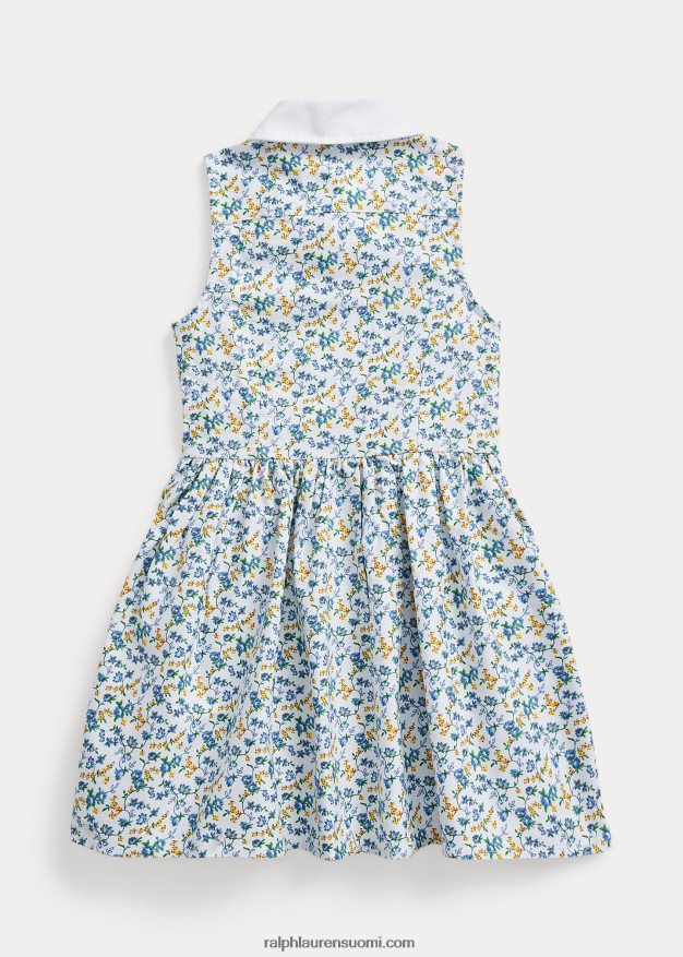 Ralph Lauren lapset kukkapuuvillainen oxford-paitamekko 0Z24ZR7345 harper ditsy