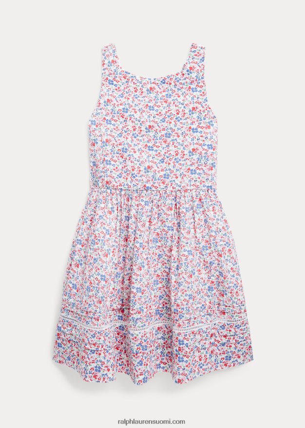 Ralph Lauren lapset kukkapuuvillainen seersucker-mekko 0Z24ZR7374 kukkainen tyler