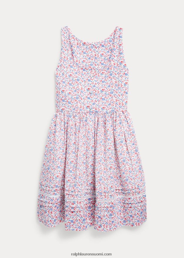 Ralph Lauren lapset kukkapuuvillainen seersucker-mekko 0Z24ZR7533 kukkainen tyler