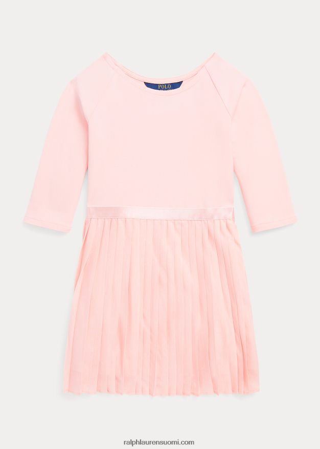 Ralph Lauren lapset laskostettu stretch-ponte-jersey-mekko 0Z24ZR7422 vaaleanpunainen hiekka