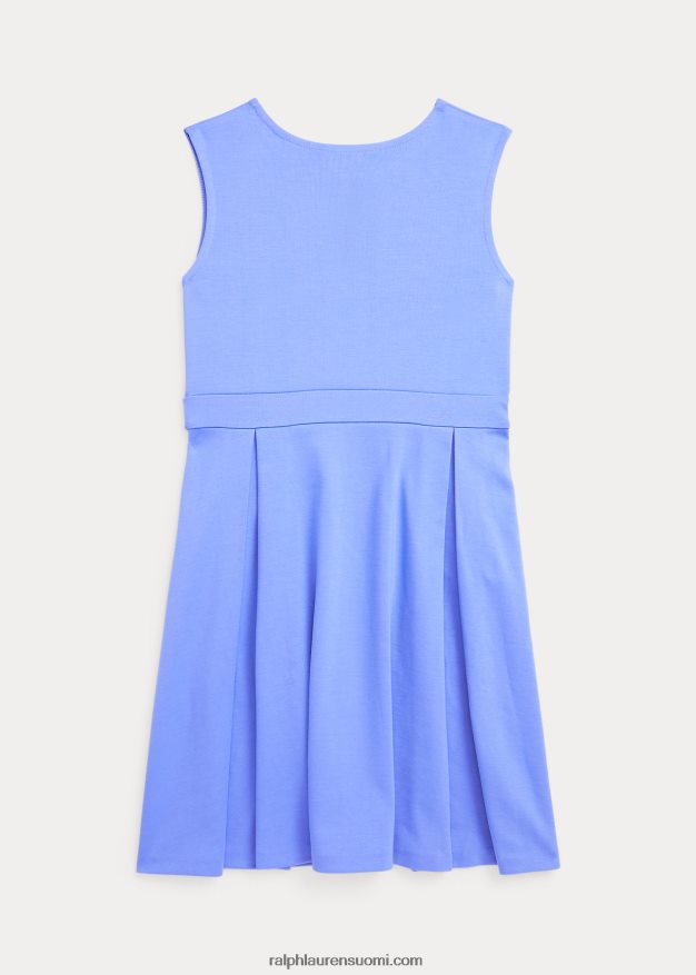 Ralph Lauren lapset laskostettu stretch ponte-mekko 0Z24ZR7519 sataman sininen