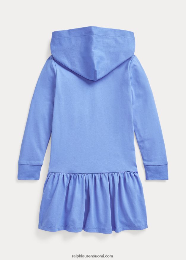 Ralph Lauren lapset logovilla puuvillajersey-hupullinen mekko 0Z24ZR9960 satamasaaren sininen