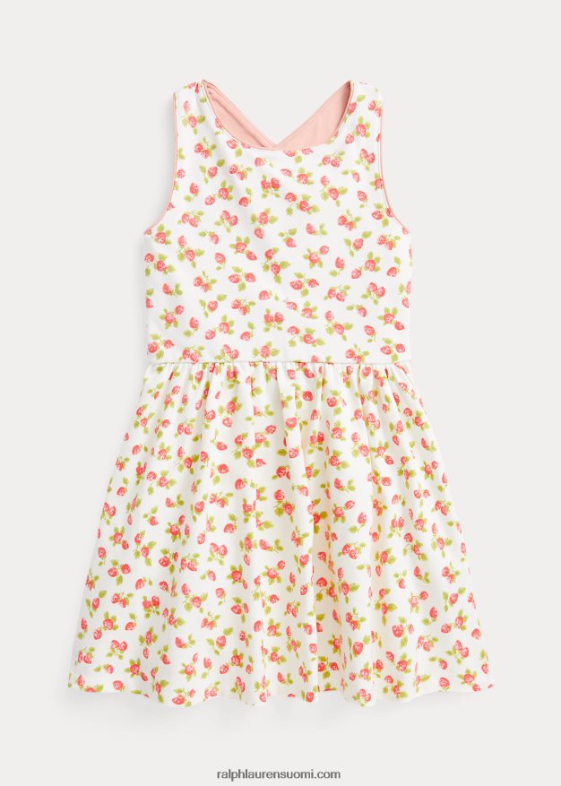 Ralph Lauren lapset mansikka joustava trikoomekko 0Z24ZR6706 mansikkaprintti