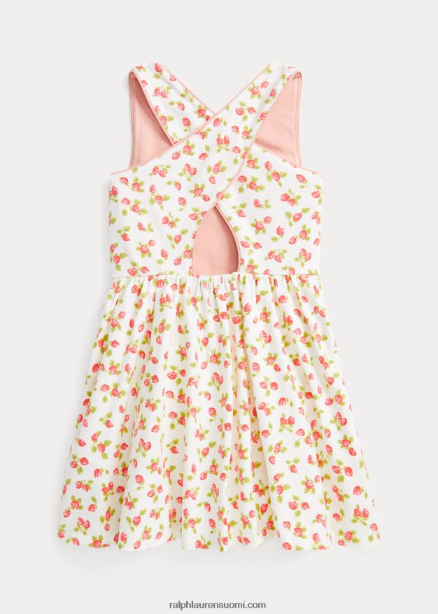 Ralph Lauren lapset mansikka joustava trikoomekko 0Z24ZR6706 mansikkaprintti