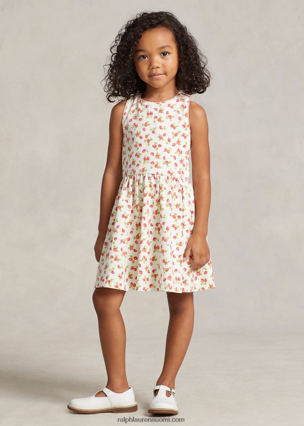 Ralph Lauren lapset mansikka joustava trikoomekko 0Z24ZR6706 mansikkaprintti