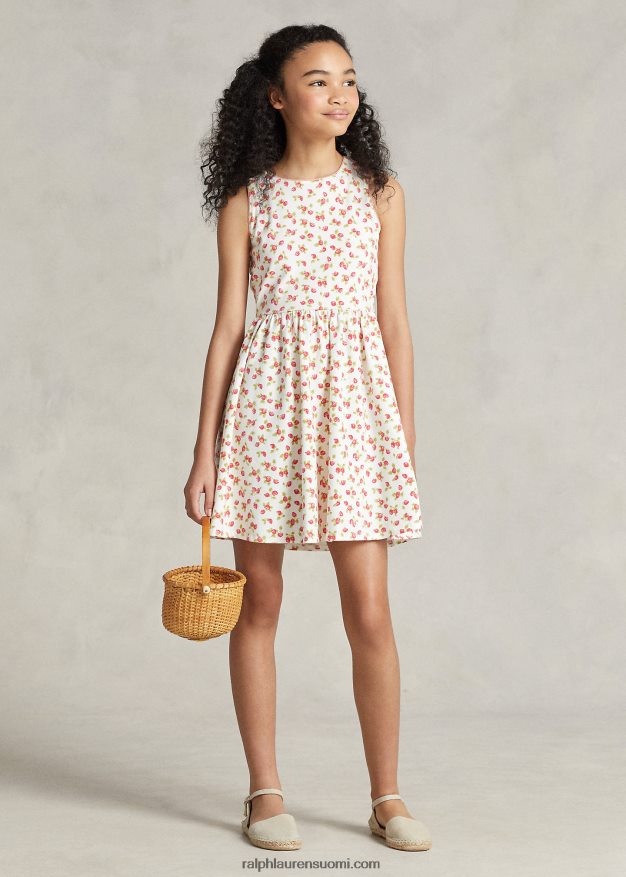 Ralph Lauren lapset mansikka joustava trikoomekko 0Z24ZR6722 mansikkaprintti