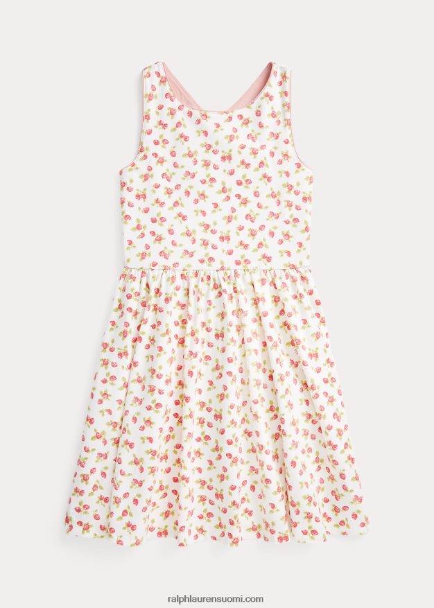 Ralph Lauren lapset mansikka joustava trikoomekko 0Z24ZR6722 mansikkaprintti