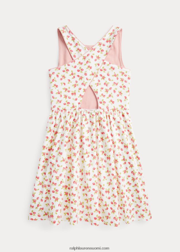 Ralph Lauren lapset mansikka joustava trikoomekko 0Z24ZR6722 mansikkaprintti