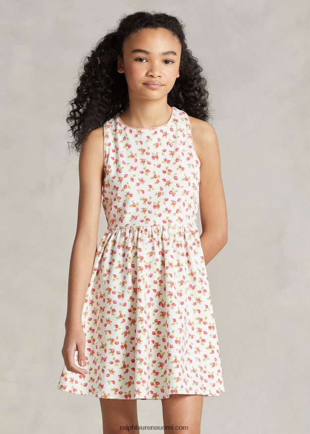 Ralph Lauren lapset mansikka joustava trikoomekko 0Z24ZR6722 mansikkaprintti