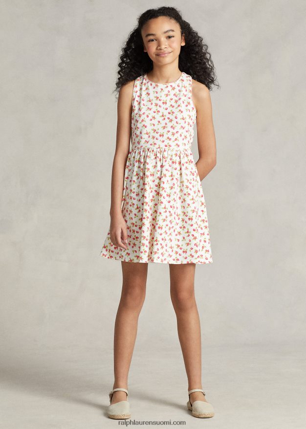 Ralph Lauren lapset mansikka joustava trikoomekko 0Z24ZR6722 mansikkaprintti