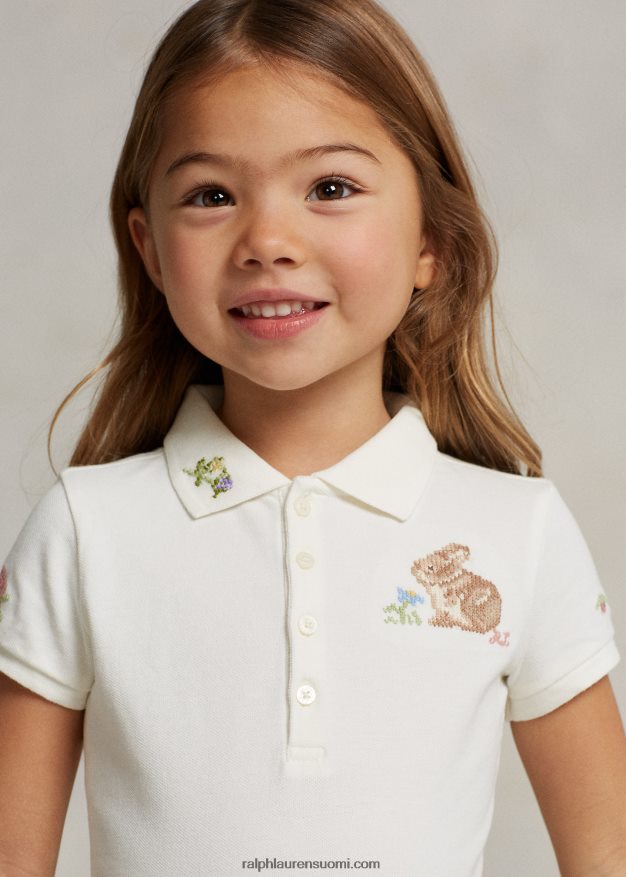 Ralph Lauren lapset pupu stretch mesh poolomekko 0Z24ZR6729 kannenpesuaine valkoinen