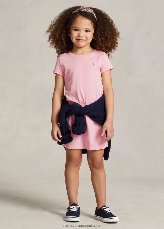 Ralph Lauren lapset puuvillajersey t-mekko 0Z24ZR7355 karmelin pinkki