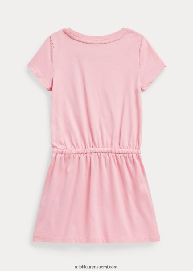 Ralph Lauren lapset puuvillajersey t-mekko 0Z24ZR7355 karmelin pinkki