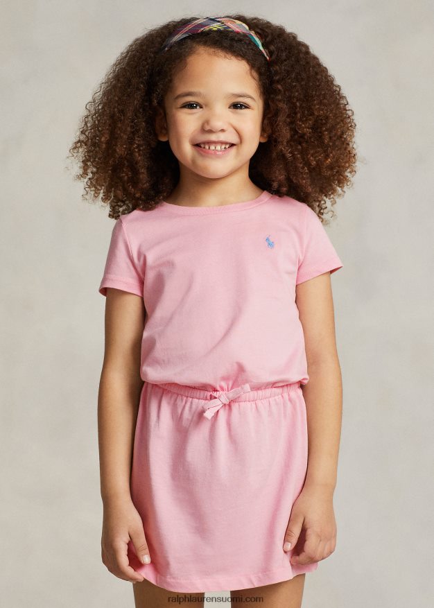 Ralph Lauren lapset puuvillajersey t-mekko 0Z24ZR7355 karmelin pinkki