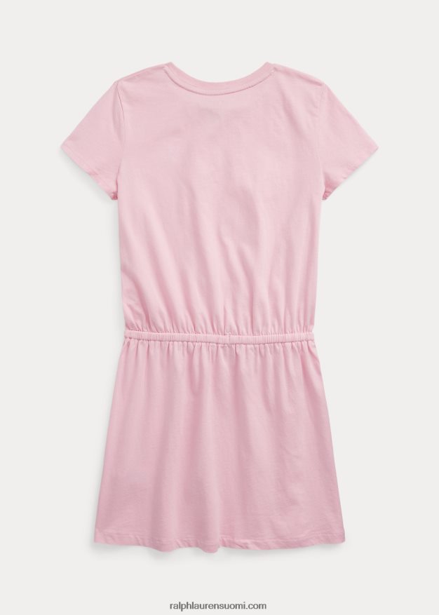 Ralph Lauren lapset puuvillajersey t-mekko 0Z24ZR7554 karmelin pinkki
