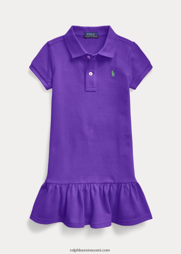 Ralph Lauren lapset puuvillaverkkomainen poolomekko 0Z24ZR6769 chalet violetti