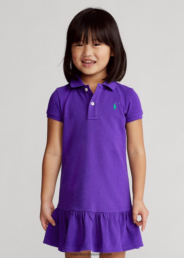 Ralph Lauren lapset puuvillaverkkomainen poolomekko 0Z24ZR6769 chalet violetti