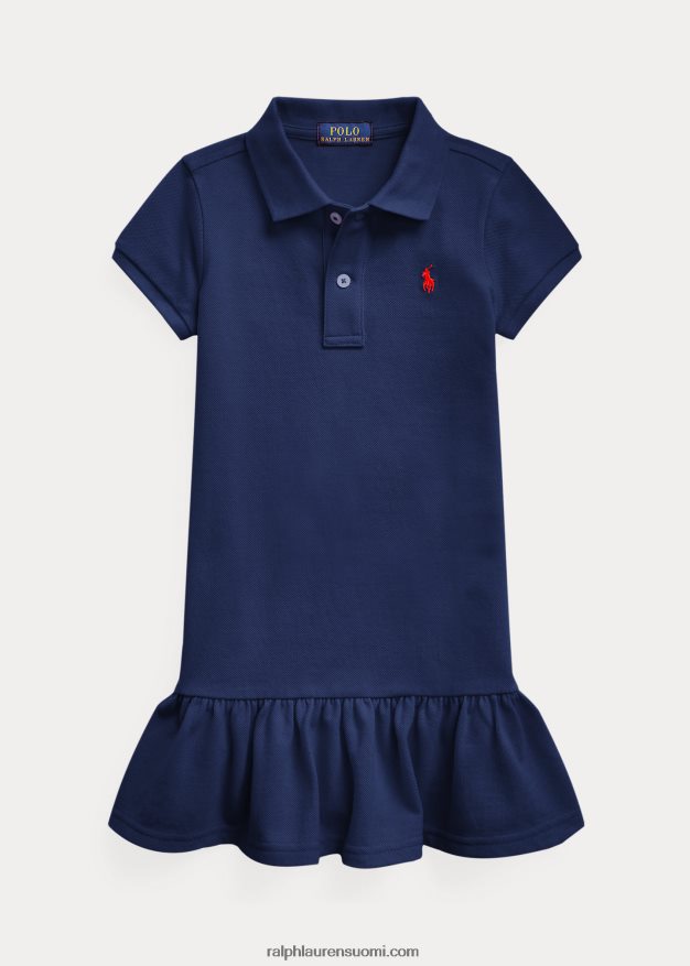 Ralph Lauren lapset puuvillaverkkomainen poolomekko 0Z24ZR6775 newportin laivasto
