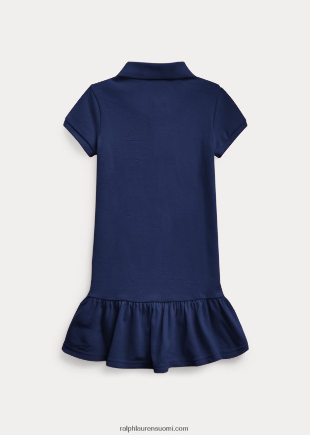 Ralph Lauren lapset puuvillaverkkomainen poolomekko 0Z24ZR6775 newportin laivasto