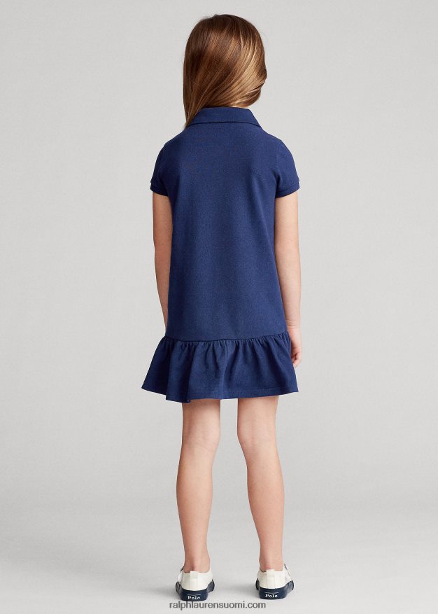 Ralph Lauren lapset puuvillaverkkomainen poolomekko 0Z24ZR6775 newportin laivasto