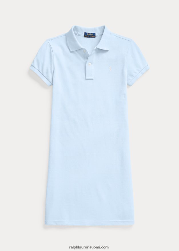 Ralph Lauren lapset puuvillaverkkomainen poolomekko 0Z24ZR7009 toimiston sininen