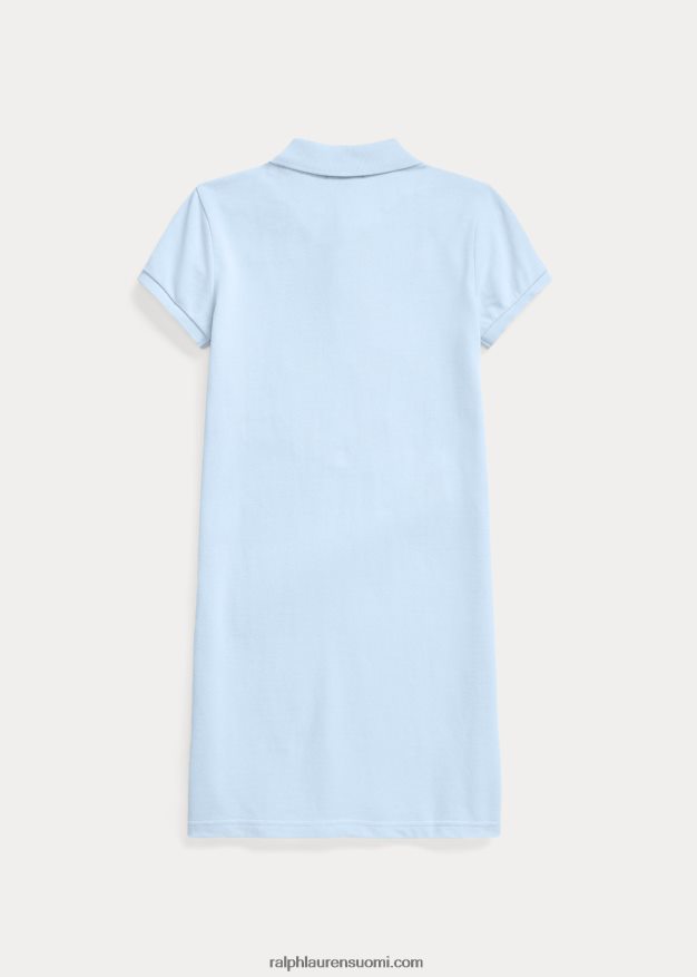 Ralph Lauren lapset puuvillaverkkomainen poolomekko 0Z24ZR7009 toimiston sininen