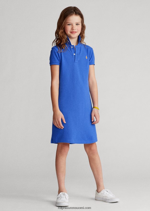 Ralph Lauren lapset puuvillaverkkomainen poolomekko 0Z24ZR7011 uusi iiriksen sininen