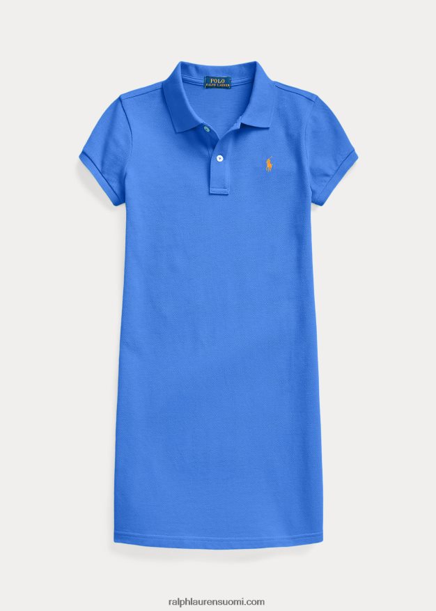 Ralph Lauren lapset puuvillaverkkomainen poolomekko 0Z24ZR7011 uusi iiriksen sininen