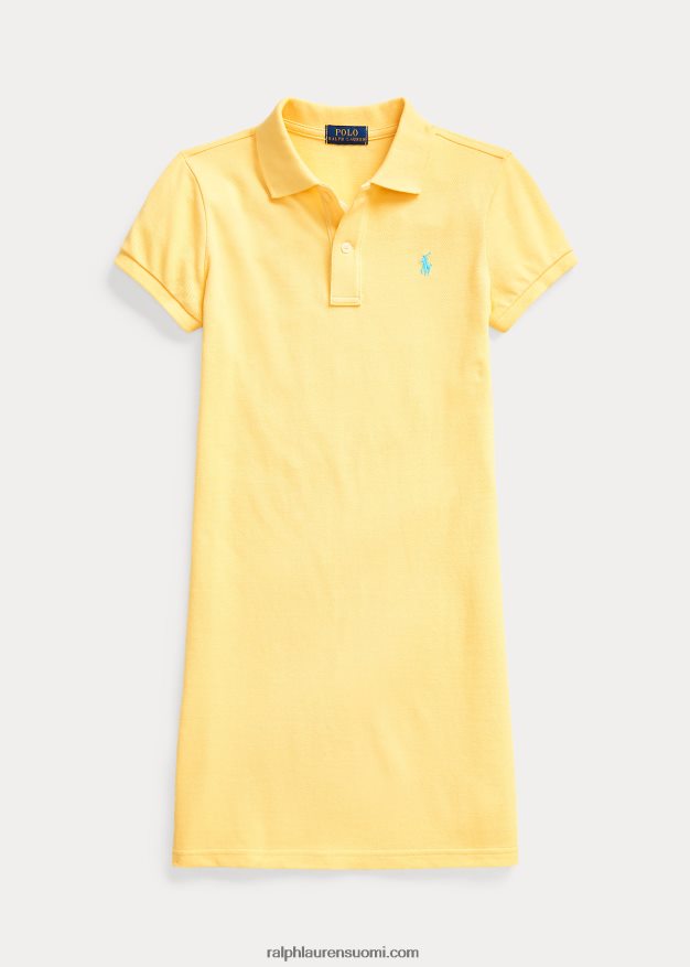 Ralph Lauren lapset puuvillaverkkomainen poolomekko 0Z24ZR7012 maissin keltainen
