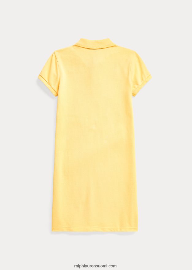 Ralph Lauren lapset puuvillaverkkomainen poolomekko 0Z24ZR7012 maissin keltainen