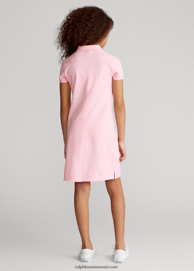 Ralph Lauren lapset puuvillaverkkomainen poolomekko 0Z24ZR7015 karmelin pinkki