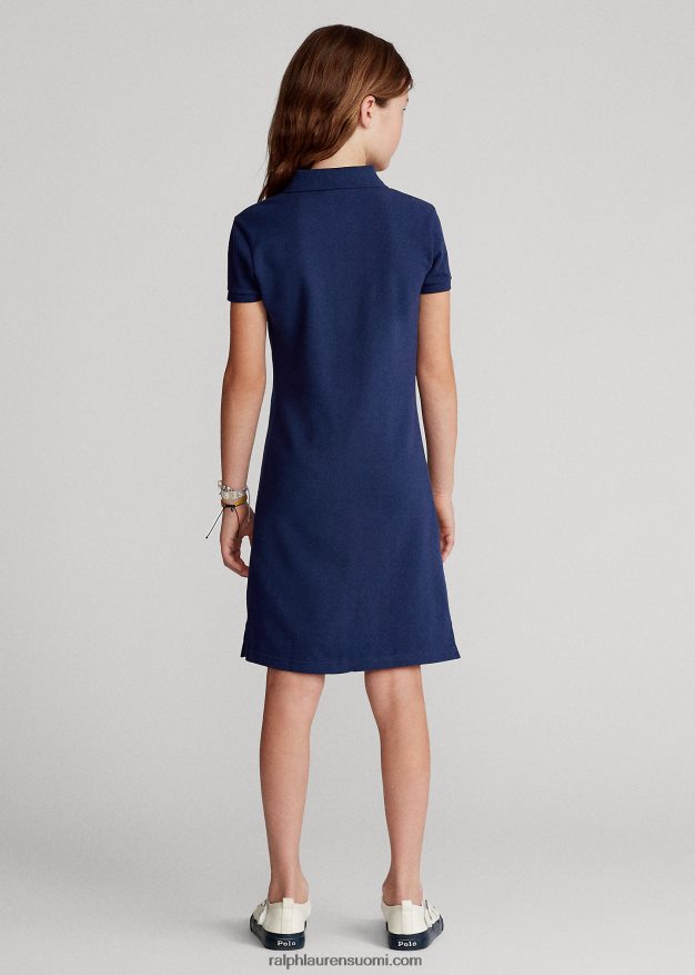 Ralph Lauren lapset puuvillaverkkomainen poolomekko 0Z24ZR7020 newportin laivasto