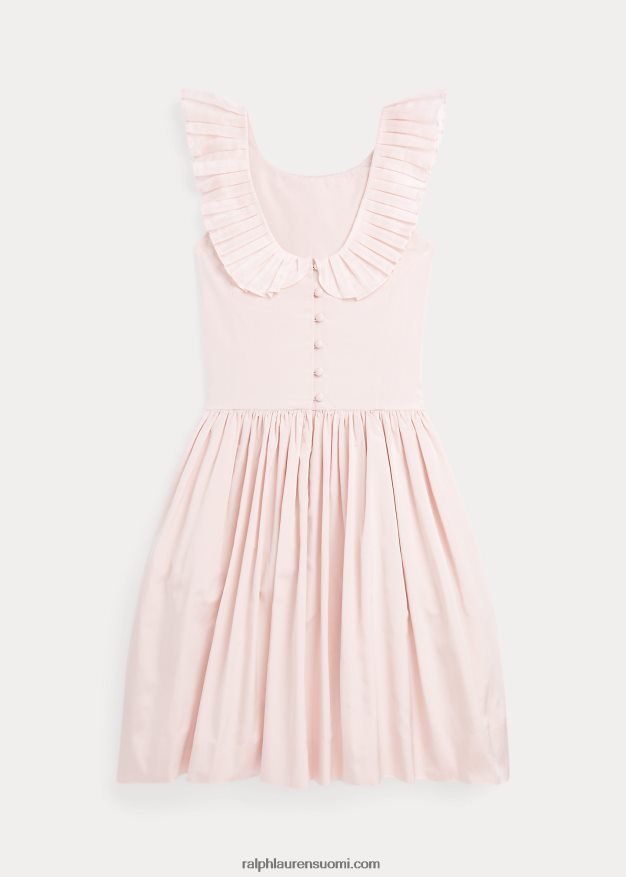 Ralph Lauren lapset röyhelöinen Mulberry-silkkisekoitusmekko 0Z24ZR7521 vaaleanpunainen