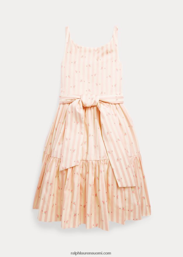 Ralph Lauren lapset raidallinen kukkainen Dobby-mekko 0Z24ZR6872 bettina kukkaraita