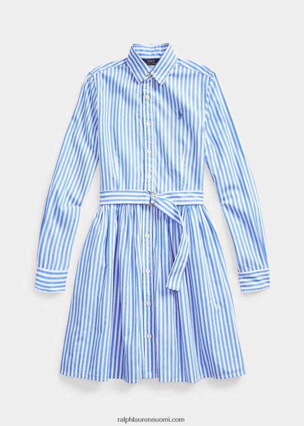 Ralph Lauren lapset raidallinen puuvillainen paitamekko 0Z24ZR10006 sininen multi