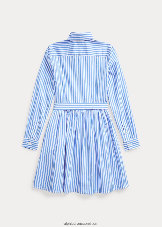 Ralph Lauren lapset raidallinen puuvillainen paitamekko 0Z24ZR10006 sininen multi