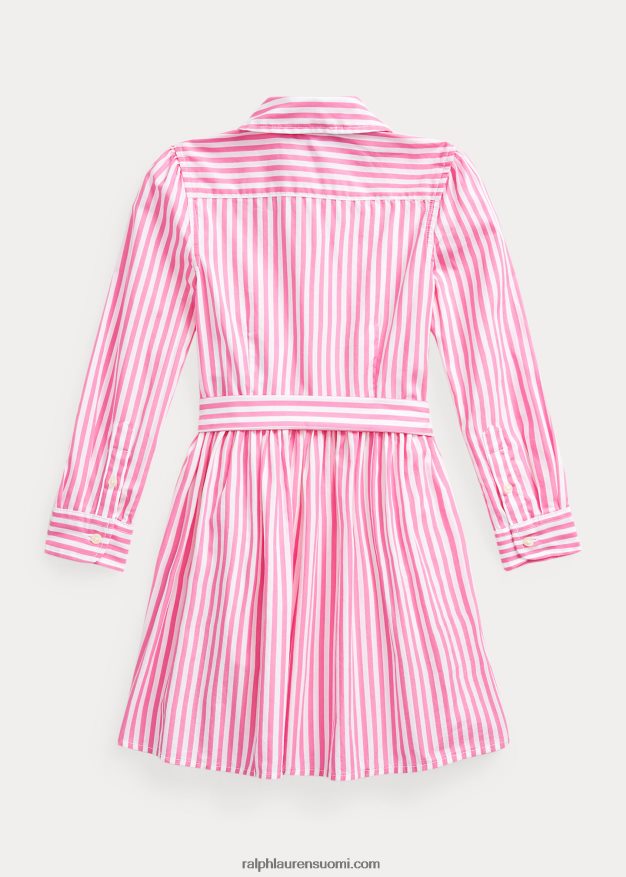 Ralph Lauren lapset raidallinen puuvillainen paitamekko 0Z24ZR7479 pinkki multi