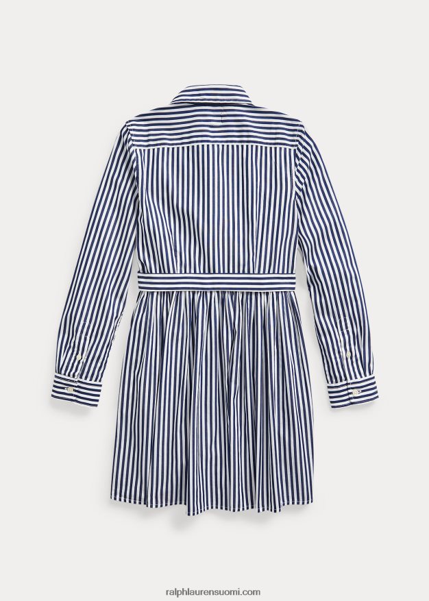 Ralph Lauren lapset raidallinen puuvillainen paitamekko 0Z24ZR7634 laivasto multi