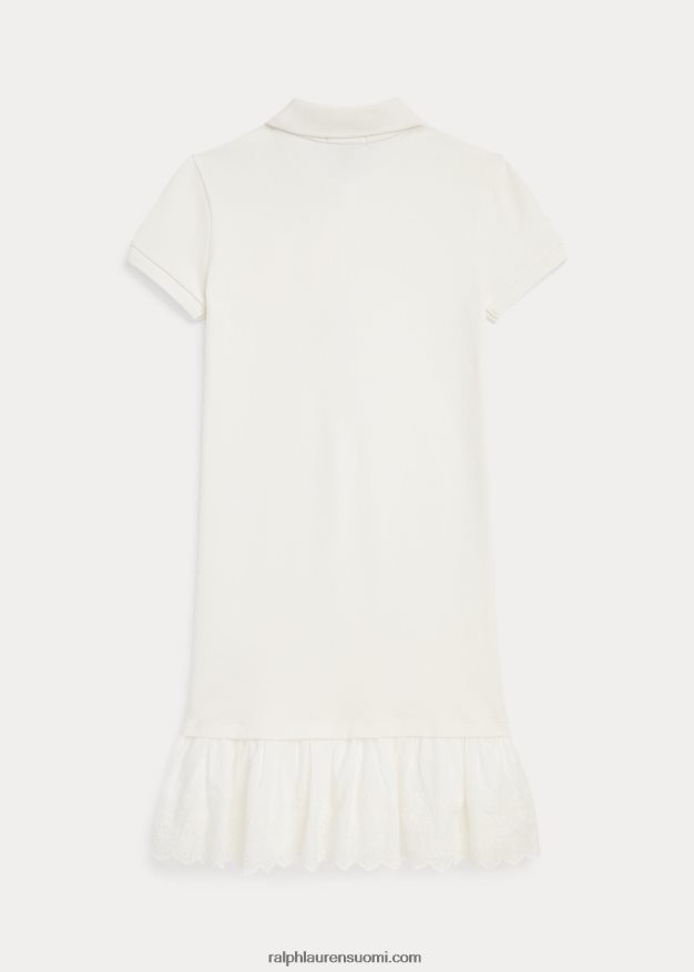 Ralph Lauren lapset venyttävä silmukkamekko 0Z24ZR7558 kannenpesuaine valkoinen