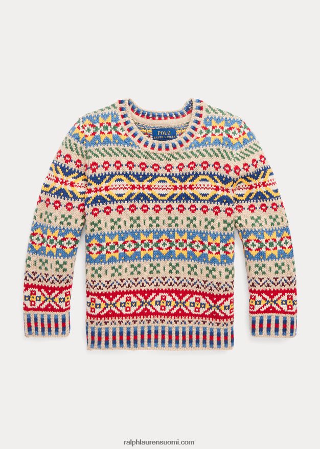 Ralph Lauren lapset Fair Isle -puuvillasekoitepusero 0Z24ZR5836 multi fairisle