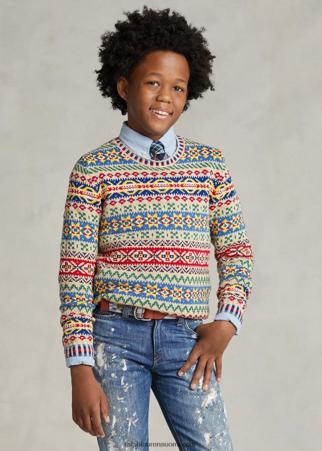 Ralph Lauren lapset Fair Isle -puuvillasekoitepusero 0Z24ZR6010 multi fairisle