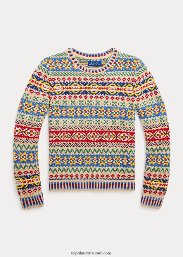 Ralph Lauren lapset Fair Isle -puuvillasekoitepusero 0Z24ZR6010 multi fairisle